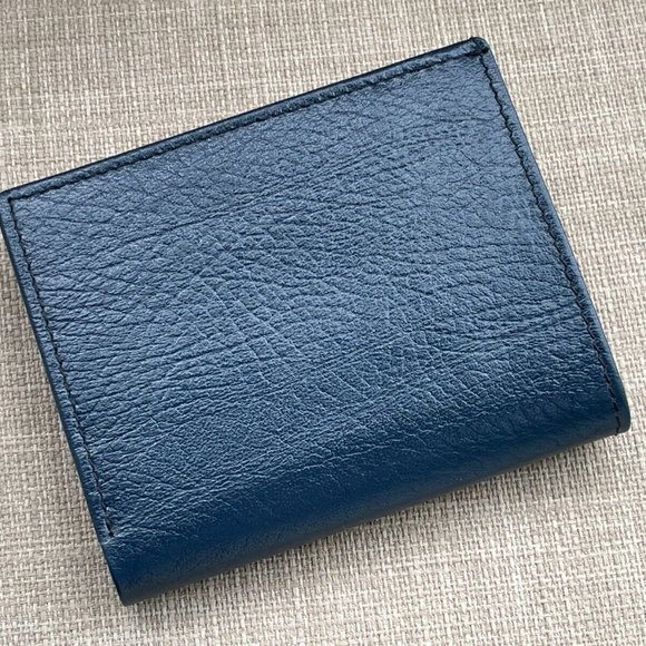 Genuine Blue Leather Wallet Multi Card Holder Handmade Bifold Men Wallet Purse - Picture 9 of 12